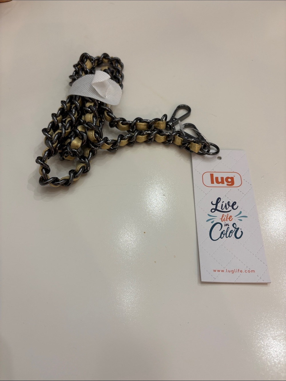 lug Black and Tan Chain Crossbody Strap New With Tags